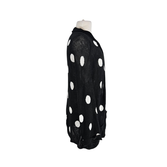 Wildfox Black & White Polkadot Oversized Slouch Sweater - Picture 3 of 6